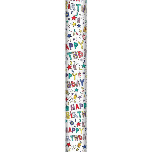 Picture of HAPPY BIRTHDAY WRAPPING ROLL 70CM X 2.5M